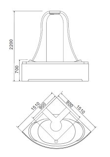 Акриловая ванна Gemy G9069 K 151x151x220